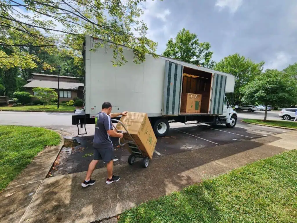 professional moving truck loading