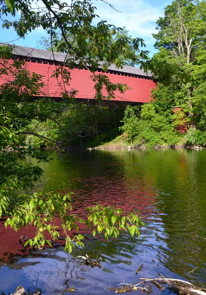 wertz's red covered bridge, tulpehocken creek, berks county, pennsylvania