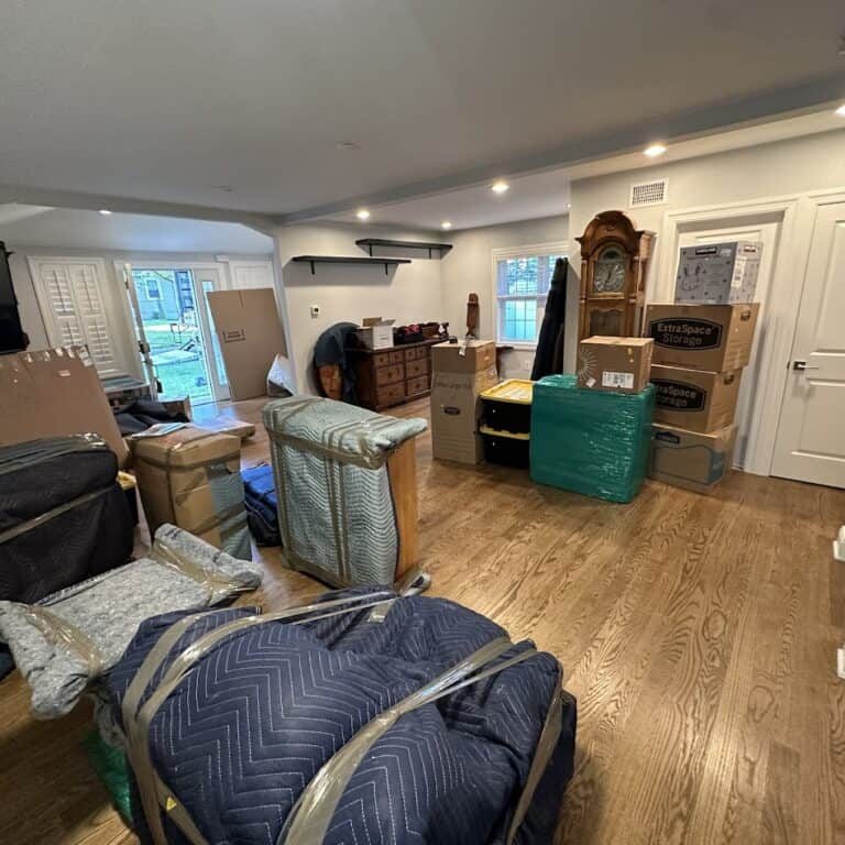 pennsylvania moving company packing living room