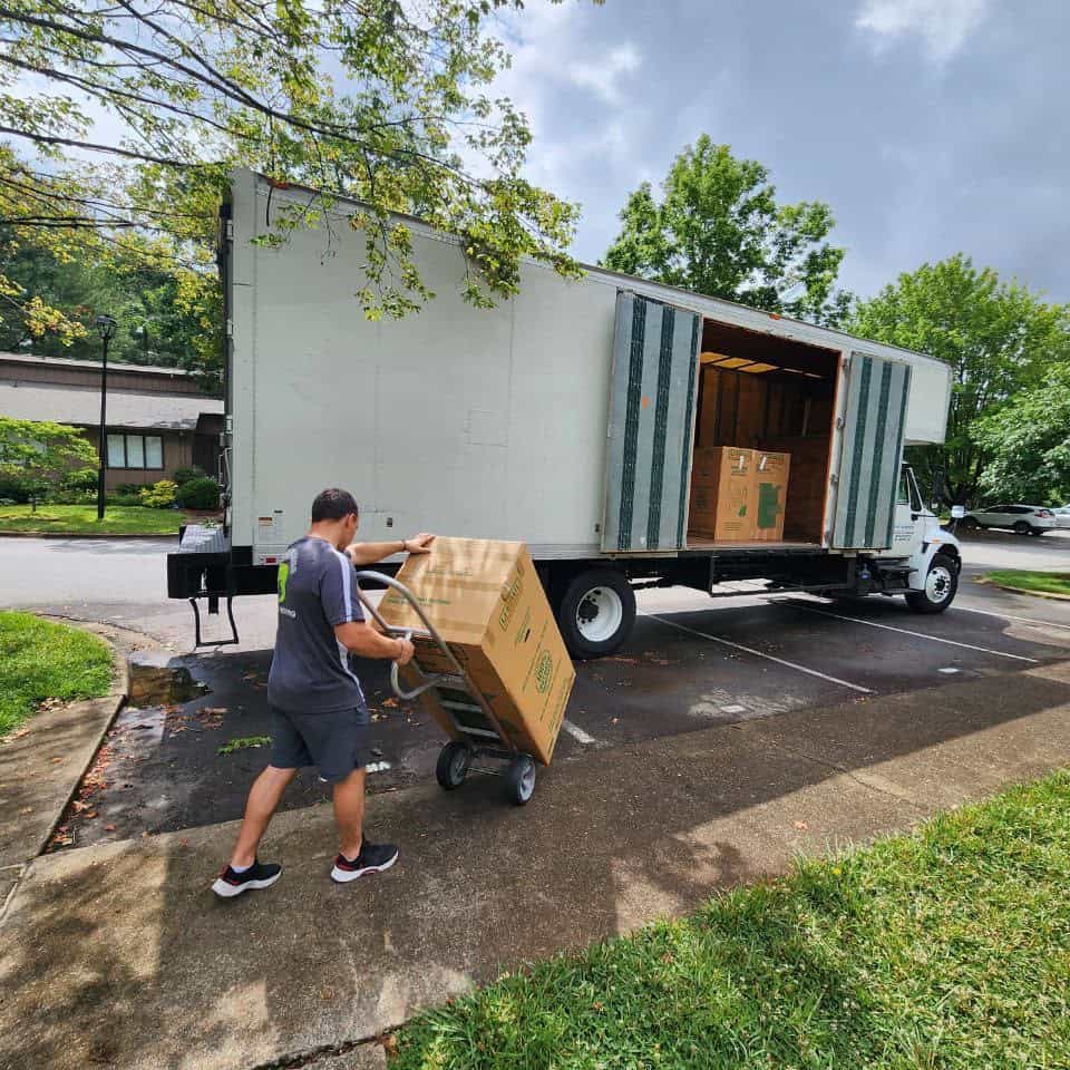 professional moving truck loading